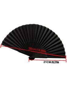 3 Pcs Black Classic Folding Hand Fan, Summer Cooling Gift, Elegant And Fashionable Black Folding Fan, Easy To Carry And Put In Bag,For Wedding, Party Favor, Performance, Dance, Home Decoration, Festival, And Gifting Purposes Birthday Gifts Graduation