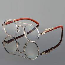 1 Pair Retro Leopard Head Decorative Fashion Glasses, Classic Unisex Metal Round Frame Eyeglasses - Multicolor - View 15