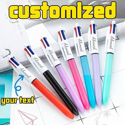 1-36pcs Customized Multi-Color Ballpoint Pens, 4-Color Ballpoint Pens, Nurse Pens, 4-In-1 Retractable Multicolor Ballpoint Pens, Suitable For Office, School Supplies, Student Party Favors, Nurse Notes, Whiteboards, Office Supplies, Holiday Gifts