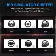 DOYO PC USB Simulator Gear Shifter | Compatible With G29 G27 G25 G920 T300RS/GT | Six-Speed H Pattern With Reverse | Ideal  Compatible With ATS ETS WRC Sim Racing Games - 黑色 - 查看 3