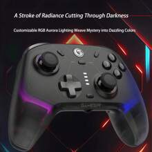 GAMESIR Cyclone 2 Spielcontroller mit Dual-Trigger (umschaltbar zwischen Hall-Effekt-Trigger und Mikroschalter-Trigger), 1000Hz Übertragungsrate, anpassbare RGB-Beleuchtung, 6-Achsen Motion Sensing, 3 Verbindungsmodi