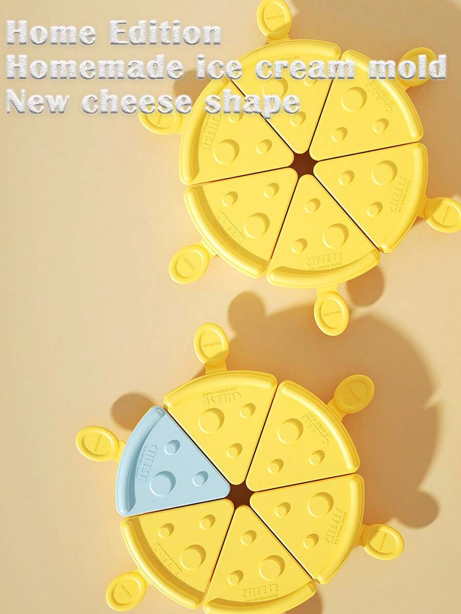 1-Piece Set Of Ice Cream Molds, Reusable Ice Cream Molds, Cheese Shaped Ice Cube Molds (With Lids), Ice Trays, Suitable For Birthday Parties, Gifts, Beverages, Coffee, Cocktails, Whiskey, Ice Cube Tray Ice Cream Molds, Home Made Popsicle Molds - Multicolor - View 1