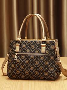 This Year's Popular Three Pieces Set Of Mother And Daughter Bags, Classic Large Capacity Women's Casual Handbag, High-End Temperament Women's Presbyopia Bag - Gold - View 6