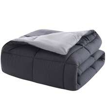 mohap. MOHAP Couette Bicolore 4 Saisons Chaude l'hiver Hypoallergénique Toutes Saisons Couette de Lit Réversible 2 Personnes Edredon - Gris Foncé + Gris Clair - Voir 5
