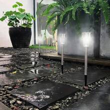 10-Piece Solar LED Lights, Outdoor Solar Stainless Steel Lights, IP44 Solar Landscape Decorative Lights,20mAh,Suitable For Courtyards, Lawns, Pathways, Decks, Driveways, Gardens, Festival Parties, And Courtyard Walkway Decoration - Ánh sáng trắng - Xem 10