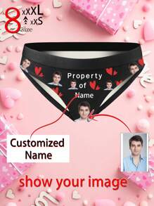 Ropa interior personalizada y exclusiva con fotos y nombres, regalo del Día de la Madre para mamá, regalo del Día de San Valentín para la novia, regalo de aniversario, regalo del Día de San Valentín, regalo para parejas, regalo de cumpleaños, regalo de boda, regalo exclusivo de aniversario, 1 pieza