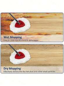2/1pc Mop Replacement Heads Compatible With O-Cedar/Viled EasyWring Spin Mop -Washable Microfiber Spin Head Refills-Easy Cleaning Mop Head Replacement,Cleaning,Kitchen ﻿