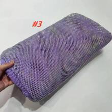 African Nigerian AB Rhinestone Fabric Glitter Rhinestone Mesh Fabric Stretch Crystal Glass Trim For Sewing Bag Shoes Dress Garment Decor