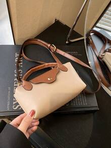 1个迷你时尚手提包，多功能女士单肩包/斜挎包，纯色迷你钱包，可装手机、零钱、口红等，日常通勤必备 - 卡其色 - 查看 8