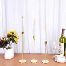 Eleganter Kerzenhalter, luxuriöser goldener Metallkerzenhalter, Dekoration für Zuhause/Hochzeit/romantisches Abendessen, Raumdekoration, Heimdekoration, Geschenk, Feiertags-Dekoration (Kerzen nicht enthalten)