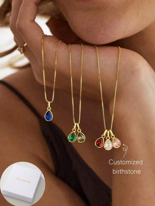 Collar personalizado con piedra natal, Collar de piedra preciosa de 18K oro, Collar de piedras natales múltiples, Collar para abuela, Regalo del Día de la Madre para ella