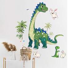 Pegatinas de dinosaurios de dibujos animados para la habitación de los niños, dormitorio, guardería, decoración del aula, autoadhesivas y extraíbles, animales gigantes de dinosaurios favoritos de los niños