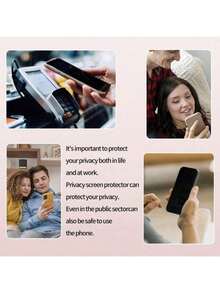 ZYONS 2 pièces Protecteur d'écran anti-espionnage, verre trempé, anti-rayures haute définition clair, surface brillante anti-indiscrétion, dureté 9H, compatible avec les coques de téléphone, couverture plein écran, convient pour iPhone 17 Pro Max/17 Pro/17 Air/17/16 Pro Max/16 Plus/16E/11/12/13/14/15 Série - Noir - Voir 8