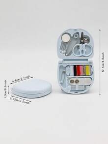 1 Set Portable Pink Mini Sewing Box Small Sewing Kit Multipurpose Sewing Tools Combo Set -- Foldable, DIY Sewing Supplies And Accessories For Travelers And Emergency Clothing Repairs!Travel Bottles Travel Kit Travel Mug Travel Size Travel Toiletry Bag Travelling Organizer Holiday Accessories Travel Kit Set Gift For Travel - Baby Pink - View 15