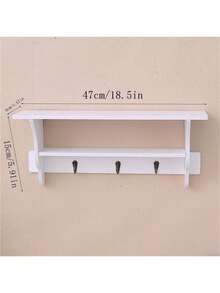 Estantería para pared, estantes flotantes de madera, soporte de estante montado en la pared para decoración - Blanco - Ver 10