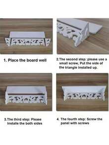 Estantería para pared, estantes flotantes de madera, soporte de estante montado en la pared para decoración - Blanco - Ver 11