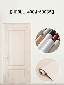 1卷自粘乙烯基仿木纹门装饰墙纸用于厨房、书桌、墙壁装饰，适用于家庭、厨房、浴室、家具翻新和装饰（防水、防油、可移除），家居装饰密封贴纸