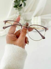 MELINDA MODA Women's Metal Fashion Eyeglasses Frame - roxo e rosa - 查看 1