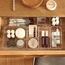Living And Home Premium Transparent Desktop Organizer Set (6 Or 12-Piece) - Modular PS Plastic Drawer & Desk Organizers - Stackable - 12PCS Transparent - View 5