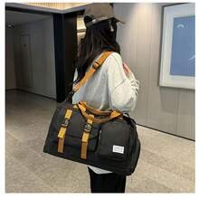 Large Capacity Outdoor Fitness Storage Travel Bag Luggage Bag Overnight Bag Carry On Bag Hand Bag Gym Bag For Work School Supplies School Stuff For Back To School For Student Handbag Handbags Weekend Bag Hand Bags For Holiday For Business Vacation Hospital For Men And Women Unisex For Suitcase Duffle Bag Duffel Bag For Luggage College Bag Luggage Bags Weekender Bag - Black - View 4