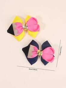 4pcs Back To School Hair Bows For Girls Pencil Bow Alligator Clips Pink Pencil Shaped Hair Clips First Day Of School Barrettes Cute Sweet Hairpin New Semester Gift Hair Clips Kids Hair Accessories - Multicolor - View 5