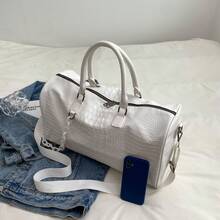 1 件极简主义鳄鱼皮纹理旅行包，可手提或斜挎，适合商务旅行、旅行、返校、搬家旅行收纳袋旅行装备机场旅行用品衣服行李袋创意男孩礼物男朋友爸爸生日礼物学校包学校配件学校用品 - 彩色 - 查看 11