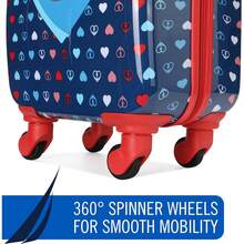 NAUTICA Kids Luggage - 18" Airline Approved Rolling Hardside Upright Carry-On Suitcase Set With Wheels (Shark Attack | 5pc Travel Set) - Nautica Peace - View 4