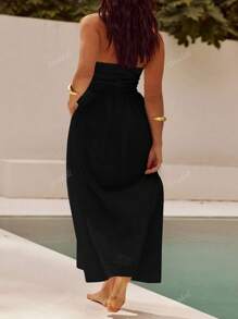 Vestido casual de playa, vacaciones, temperamento elegante, vuelta al colegio, citas, festivales de música, Día de la Madre, temporada de graduación, con cuello colgante y espalda descubierta, talla grande, para mujer