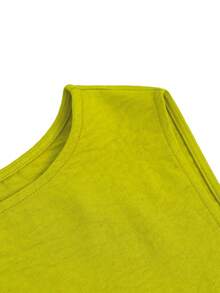 Bộ đồ nữ 2 món màu trơn, gồm áo hai dây và quần dài, thích hợp mặc hàng ngày vào mùa hè. - màu xanh lá - Xem 3