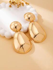 1 đôi bông tai Fation, bề mặt trong suốt, kiểu dáng mạnh mẽ. - Giọt nước được chải - Xem 3