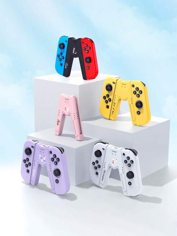 Ayotu Poignée de chargement personnalisable compatible avec Nintendo Switch et modèles OLED, poignée en V personnalisable, chargement facile, chargeur portable en V pour manettes Joy-Con Switch avec indicateurs, plusieurs coloris disponibles, accessoires légers et portables, très pratique à utiliser à la maison ou en déplacement, cadeau idéal pour les passionnés de jeux vidéo, cadeaux d'anniversaire pour étudiants, amis et collègues