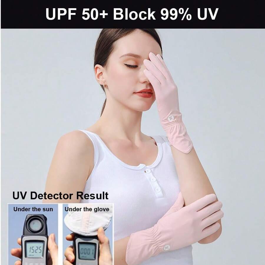Ultra Thin Full Finger UV Protection Gloves Driving Gloves Women, UV Gloves Sun Protection Gloves