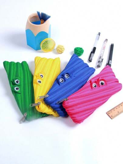 1 件装怪物铅笔盒，适用于学校、大学和办公室铅笔袋、返校、圣诞节礼物