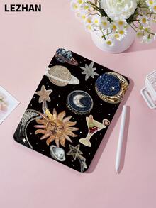 1 件印象派星空元素图案平板保护壳，兼容 iPad 10.2 英寸、iPad Pro 11 2021/2020/10th Gen、iPad Mini 4/5/6、Galaxy Tab A8 10.5 英寸 2022、Matepad 10.4/Tab，带铅笔槽，防摔，平板电脑支架保护套 - 彩色 - 查看 2