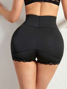 A Black Ladies' Hip - Lifting And Tummy - Controlling Belt With Fake Buttock Sponge Pads, Breathable Body - Shaping Pants For Enhancing Hips And Hips, Creating A Peach - Shaped Buttocks.