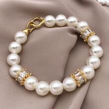 1/3/5 件方晶锆石隔珠 18K 镀金黄铜扁平圆形微密镶方晶锆石圆珠适用于 DIY 珠宝配件制作珠宝时尚配饰创意礼物 - 彩色 - 查看 7