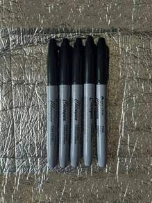 Fine-Tip Permanent Marker Set For Office, Classroom And Home, Quick-Drying, Durable Plastic (Random Color) School Supplies