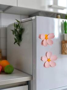 1set Cherry Blossom Petal Sealing Clip, 5 Clamps Sealer Clip For Snack Bread Food | Airtight Seal For Packaging Bag | Plastic Bag Clips | Decorative Magnets Funny 3D Flower Magnet For Office Kitchen Locker | Kitchen Gadgets | Home Storage And Organization