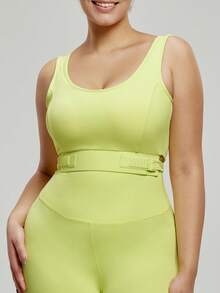 大码女士可调节宽肩带纯色交叉后背加厚支撑运动文胸