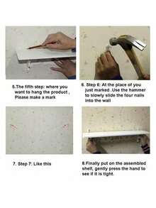 Estantería para pared, estantes flotantes de madera, soporte de estante montado en la pared para decoración - Blanco - Ver 12