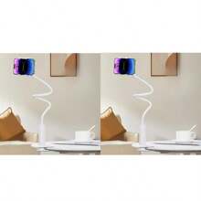 2-in-1 360° drehbarer, verstellbarer Langarm-Handyhalter für den Schreibtisch, Nachttisch-Montage, universell für Smartphones, flexibler Multifunktions-Schlaufen-Halter mit stabilem Griff, faltbares kreatives Design mit 360° Rotation