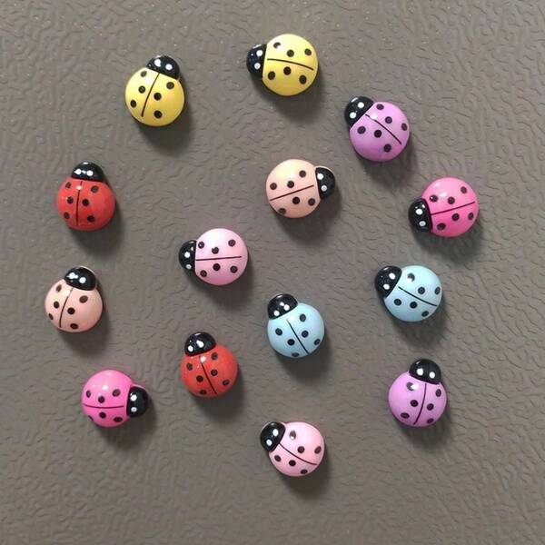 5/10 peças ímãs de geladeira joaninha de cores mistas decoração para casa adesivos de mensagem magnéticos criativos decorações magnéticas