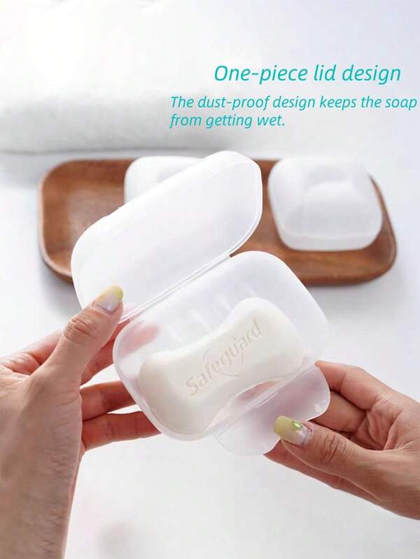 1pc Portable Transparent Soap Dish, Waterproof Sealed Non-Leakage Soap Storage Box, Suitable For Bathroom, Camping, Gym, Travel Back To School