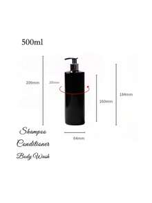 3 Stück 500ml nachfüllbare Badezimmer Flaschen, Shampoo Lotion Spender Flaschen, Seifenspender, PET wiederverwendbare Pumpflaschen mit wasserdichten Kristall Etiketten, Badezimmer Zubehör Set für den Schulanfang