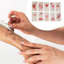 Realistic Fake Tattoos Simple Butterfly Temporary Tatto For Adult 10 Pcs - Style 10 - 查看 4