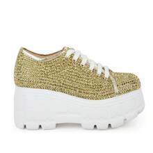 So Me Deirdre Chunky Rhinestone Vibrant Women's Festival Y2K Platform Sneakers  Y2K  Street   Holiday  School  Vacation  Party  Office    Spring / Summer - 金色 - 查看 1