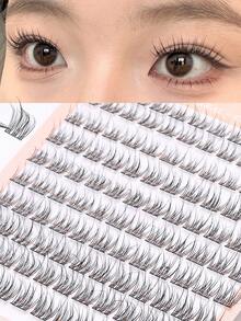 120片鱼尾睫毛嫁接透明分段假睫毛，鱼尾花毛单簇漂亮睫毛，自然仿真假睫毛，仙女睫毛 - C - 查看 2