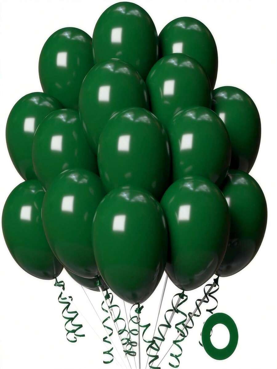 10/20 个 12 英寸橄榄绿圆形乳胶气球套装，适合生日、婚礼、周年纪念、迎婴派对、性别揭晓 - 无需电力，适合所有季节和父亲节/母亲节派对装饰