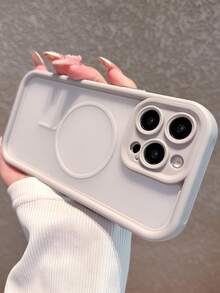 Minimalist Thick Anti-Drop Matte Gray Magnetic Phone Case Compatible With IPhone 17 Pro Max/17 Pro/17 Air/17/16 Pro Max/16/16 Pro/16 Plus/16E/15/15 Plus/15 Pro/15 Pro Max/11/12/13/14 Pro Max/11 Pro/11 Pro Max/12 Pro/12 Pro Max/13 Pro/13 Pro Max/7 Plus/14 Pro/14 Pro Max, Hard Shell Acrylic Material, 17 Series Magnetic Ring Is Open - Gray-magnetic Frosted Hard Shell - View 7