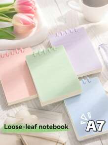 Libreta mini A7 con diseño de alta calidad, páginas desprendibles, plegable 360°, 80 hojas/160 páginas, carcasa de PP mate resistente al agua, adecuada para oficina, escuela, reuniones, contabilidad, DIY, registro de vida, conferencias de estudiantes, reuniones de trabajo, planificación de fitness, vuelta al cole, trabajo, etc.